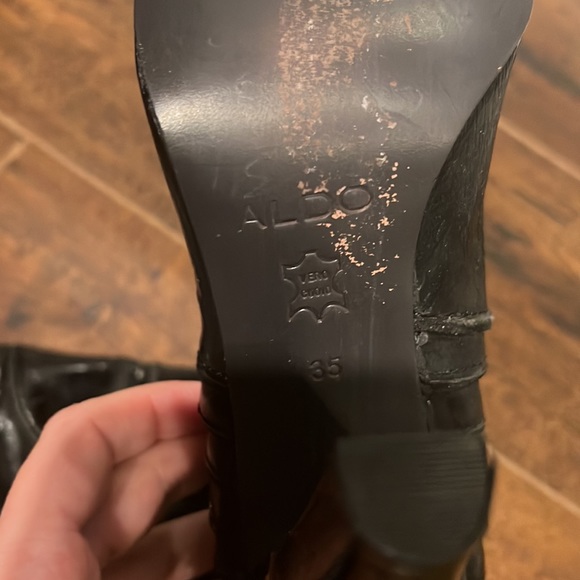ALDO Black Leather Boots - Picture 3 of 5